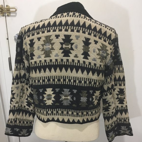 VINTAGE NEW IDENTITY CROPPED AZTEC JACKETS SIZE L - Picture 3 of 11